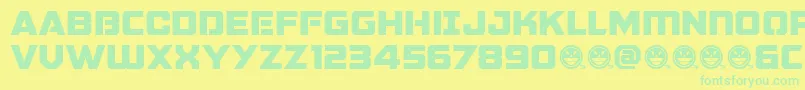 GalacticVanguardianNcv Font – Green Fonts on Yellow Background