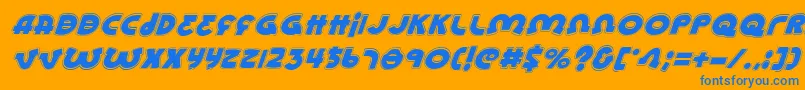 LionelAcademyitalic Font – Blue Fonts on Orange Background