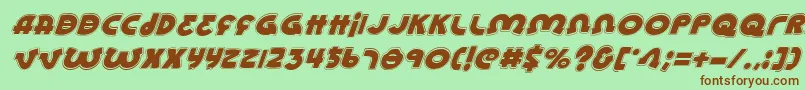 Fonte LionelAcademyitalic – fontes marrons em um fundo verde