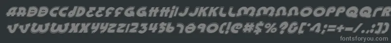 LionelAcademyitalic-fontti – harmaat kirjasimet mustalla taustalla