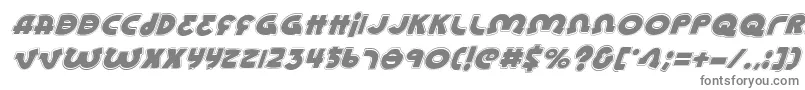 フォントLionelAcademyitalic – 白い背景に灰色の文字