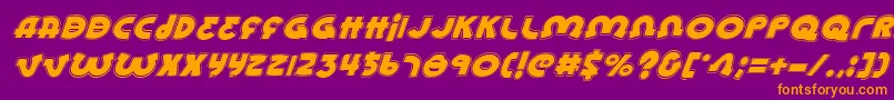 LionelAcademyitalic Font – Orange Fonts on Purple Background