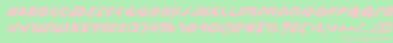 LionelAcademyitalic-fontti – vaaleanpunaiset fontit vihreällä taustalla