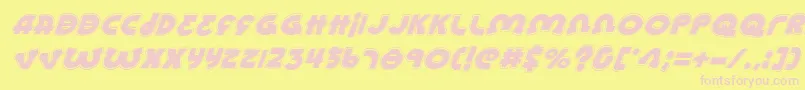 LionelAcademyitalic-fontti – vaaleanpunaiset fontit keltaisella taustalla