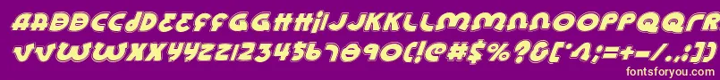 LionelAcademyitalic Font – Yellow Fonts on Purple Background