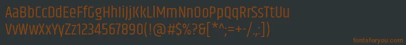Czcionka KhandRegular – brązowe czcionki na czarnym tle