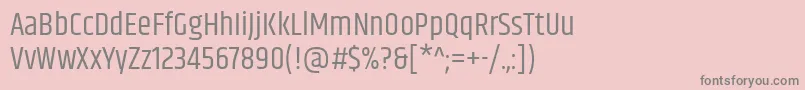 フォントKhandRegular – ピンクの背景に灰色の文字