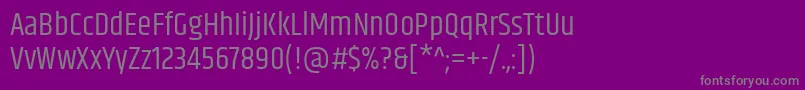 フォントKhandRegular – 紫の背景に灰色の文字