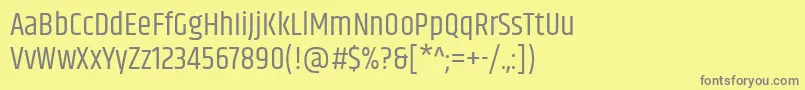 フォントKhandRegular – 黄色の背景に灰色の文字