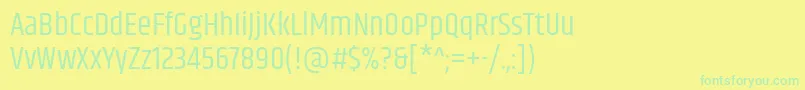 フォントKhandRegular – 黄色い背景に緑の文字