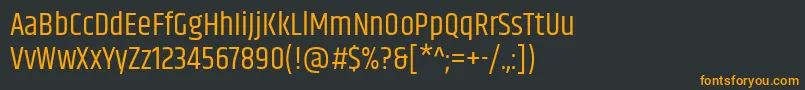 フォントKhandRegular – 黒い背景にオレンジの文字