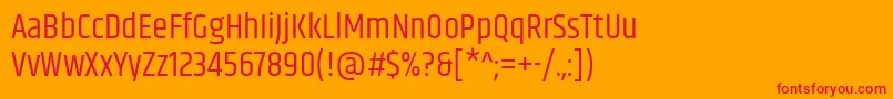KhandRegular Font – Red Fonts on Orange Background