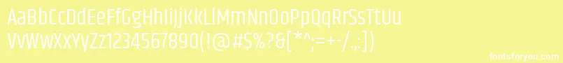 フォントKhandRegular – 黄色い背景に白い文字