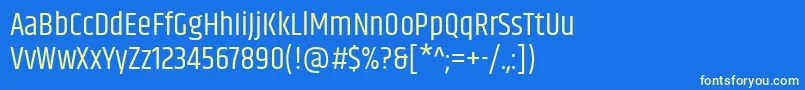 Czcionka KhandRegular – żółte czcionki na niebieskim tle