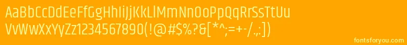 フォントKhandRegular – オレンジの背景に黄色の文字