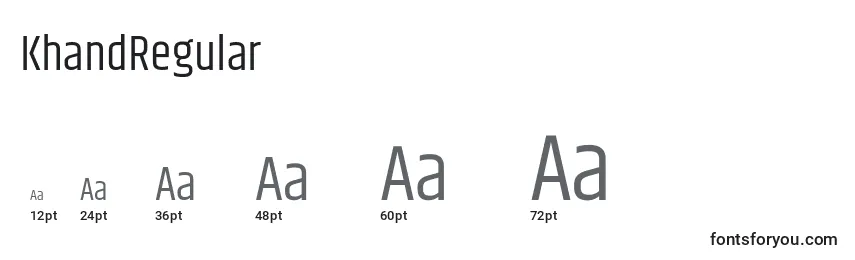 KhandRegular Font Sizes