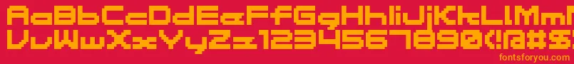 フォントMassia – 赤い背景にオレンジの文字