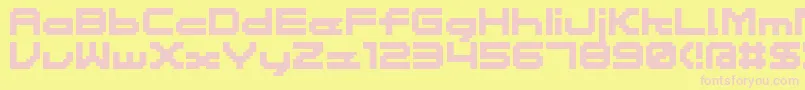 フォントMassia – ピンクのフォント、黄色の背景