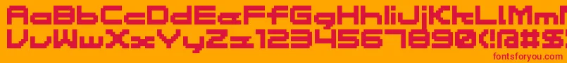 フォントMassia – オレンジの背景に赤い文字