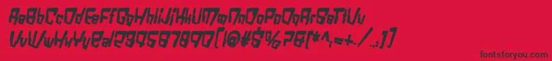 VtcBadDatatripBoldItalic Font – Black Fonts on Red Background