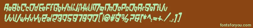 VtcBadDatatripBoldItalic Font – Green Fonts on Brown Background