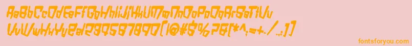 VtcBadDatatripBoldItalic-Schriftart – Orangefarbene Schriften auf rosa Hintergrund