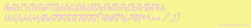 VtcBadDatatripBoldItalic Font – Pink Fonts on Yellow Background