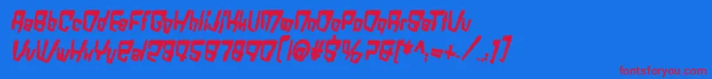 VtcBadDatatripBoldItalic Font – Red Fonts on Blue Background