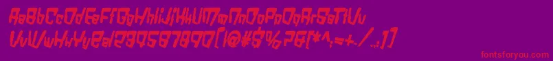 VtcBadDatatripBoldItalic-Schriftart – Rote Schriften auf violettem Hintergrund