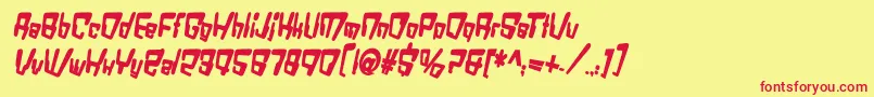 VtcBadDatatripBoldItalic Font – Red Fonts on Yellow Background