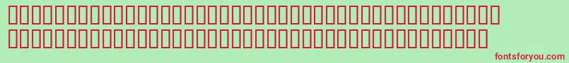 SansserifBold-fontti – punaiset fontit vihreällä taustalla