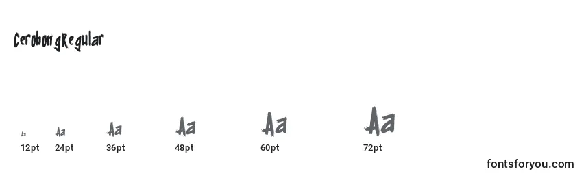 Größen der Schriftart CerobongRegular (73963)