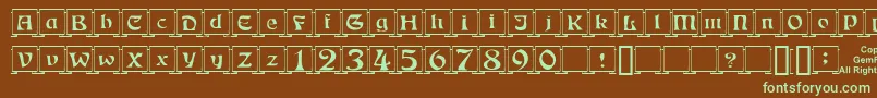 Fanfold-fontti – vihreät fontit ruskealla taustalla