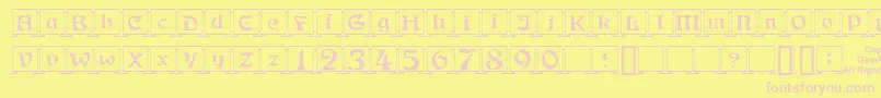 Fanfold Font – Pink Fonts on Yellow Background