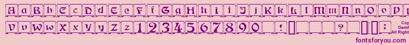 Fanfold Font – Purple Fonts on Pink Background