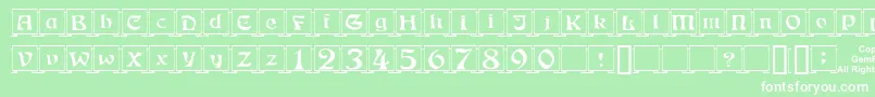 Fanfold Font – White Fonts on Green Background