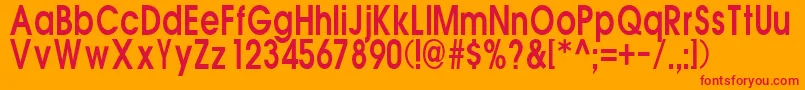 AcBlock Font – Red Fonts on Orange Background