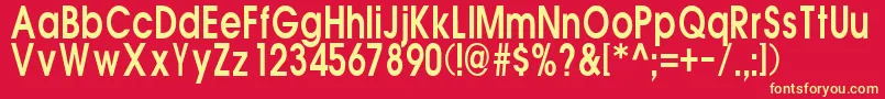 AcBlock Font – Yellow Fonts on Red Background