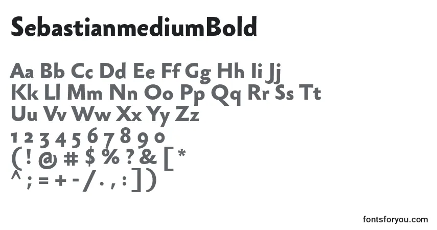 Шрифт SebastianmediumBold – алфавит, цифры, специальные символы