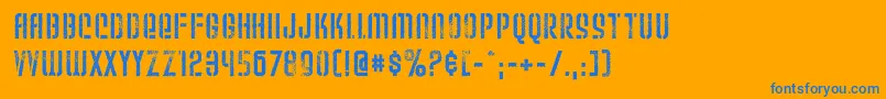 フォントWeltu – オレンジの背景に青い文字