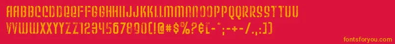 フォントWeltu – 赤い背景にオレンジの文字