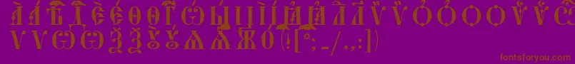 StarouspenskayaCapsIeucsSpacedout Font – Brown Fonts on Purple Background