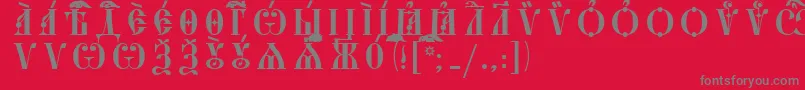 StarouspenskayaCapsIeucsSpacedout Font – Gray Fonts on Red Background