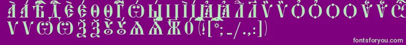 StarouspenskayaCapsIeucsSpacedout Font – Green Fonts on Purple Background