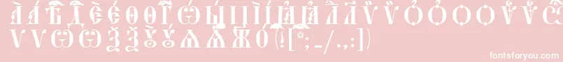 StarouspenskayaCapsIeucsSpacedout Font – White Fonts on Pink Background