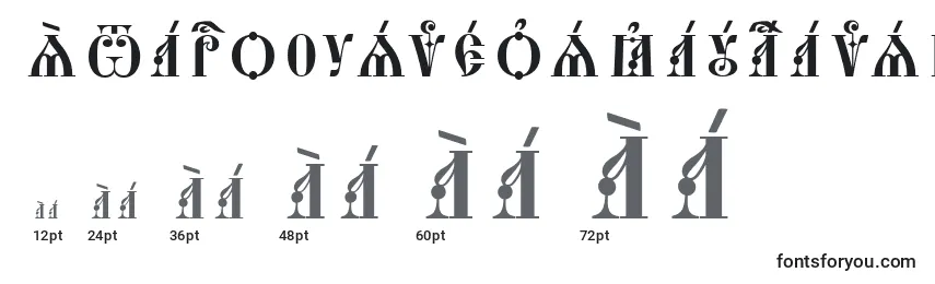 Größen der Schriftart StarouspenskayaCapsIeucsSpacedout