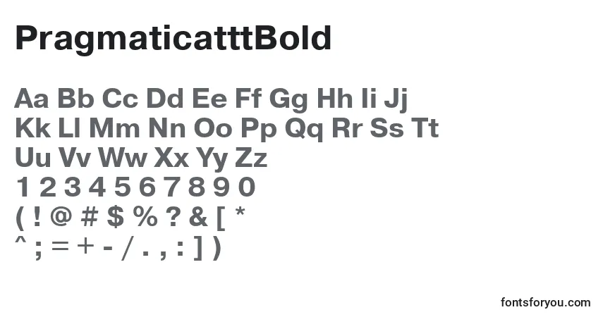 Шрифт PragmaticatttBold – алфавит, цифры, специальные символы