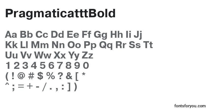 Fuente PragmaticatttBold - alfabeto, números, caracteres especiales