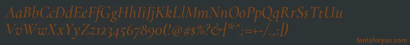 フォントCormorantMediumitalic – 黒い背景に茶色のフォント