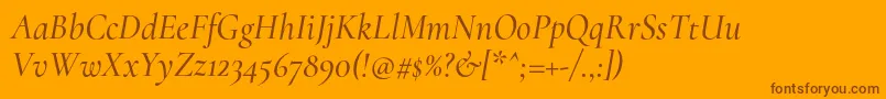 CormorantMediumitalic Font – Brown Fonts on Orange Background